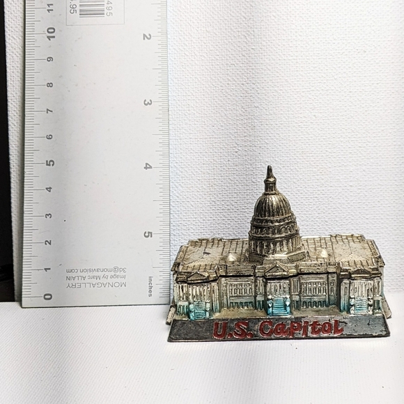 Vintage Trinket Box, U. S. Capitol, Souvenir, Washington DC, Metal, Japan, - Picture 7 of 10